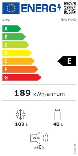CHiQ Frigorífico Combi 157L Low Frost, 144cm, 39dB, Puerta Reversible, Negro