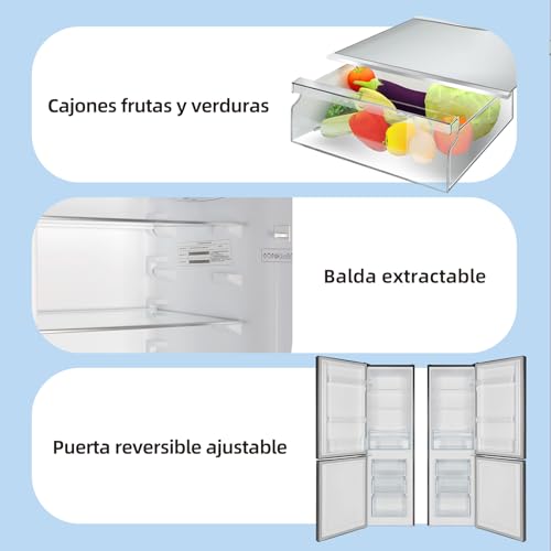 CHiQ Frigorífico Combi 157L Low Frost, 144cm, 39dB, Puerta Reversible, Negro
