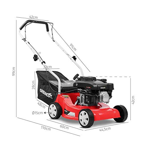 GREENCUT GLM660X Cortacésped Gasolina 39cm 300m², 4T, Recogedor