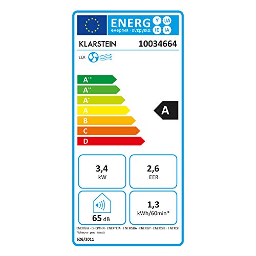 Klarstein Kraftwerk Smart 12K Aire Acondicionado Portátil 12000 BTU con App, Alexa y Temporizador