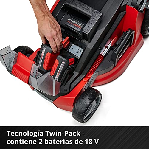 Einhell GE-CM 43 Li M Kit Cortacésped Batería 43cm 600m², Mulching, 63L, 2 Baterías