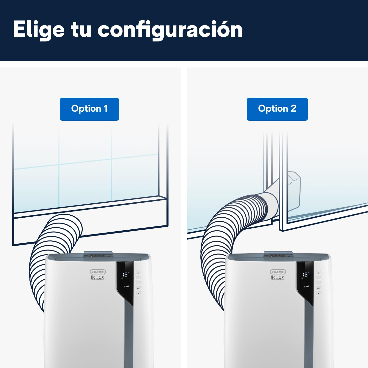 De'Longhi Pinguino PAC EX105+++ Aire Acondicionado Portátil 10.000 BTU/h - EcoRealFeel, A+++, Deshumidificador
