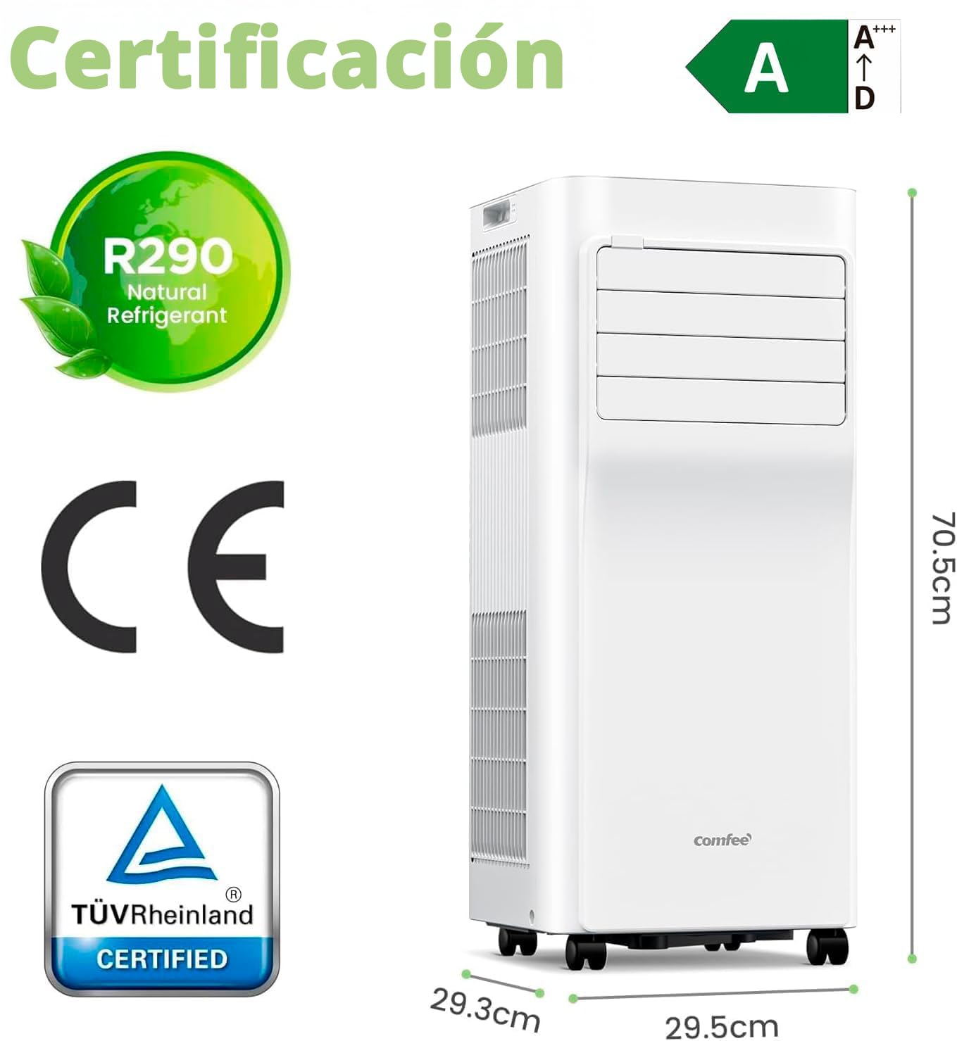 COMFEE Breezy Cool Pro Aire Acondicionado Portátil 7000 BTU con App y Kit de Ventana