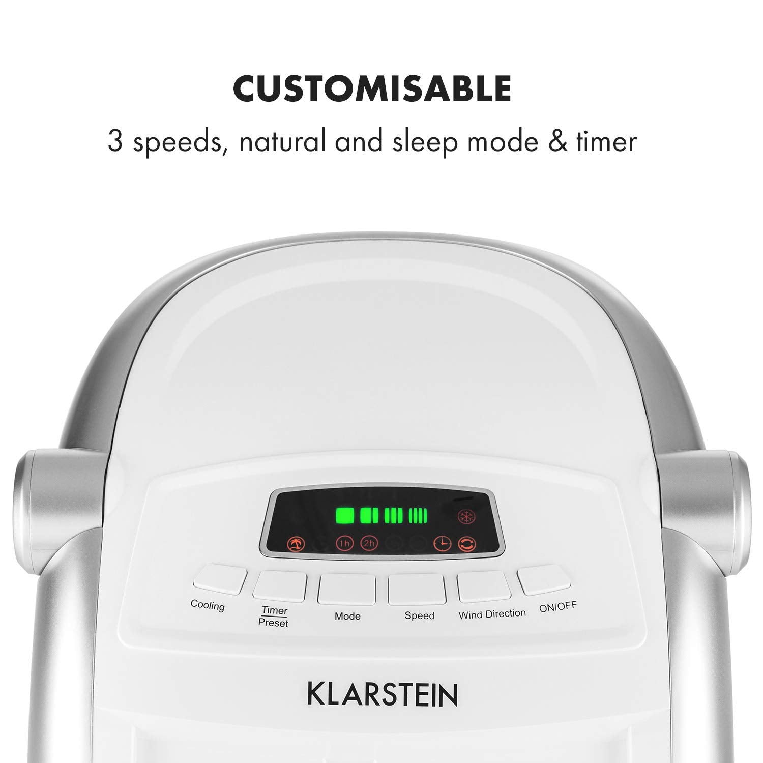 Klarstein Aire Acondicionado Portátil 4 en 1 Silencioso con Humidificador, Purificador y Ventilador