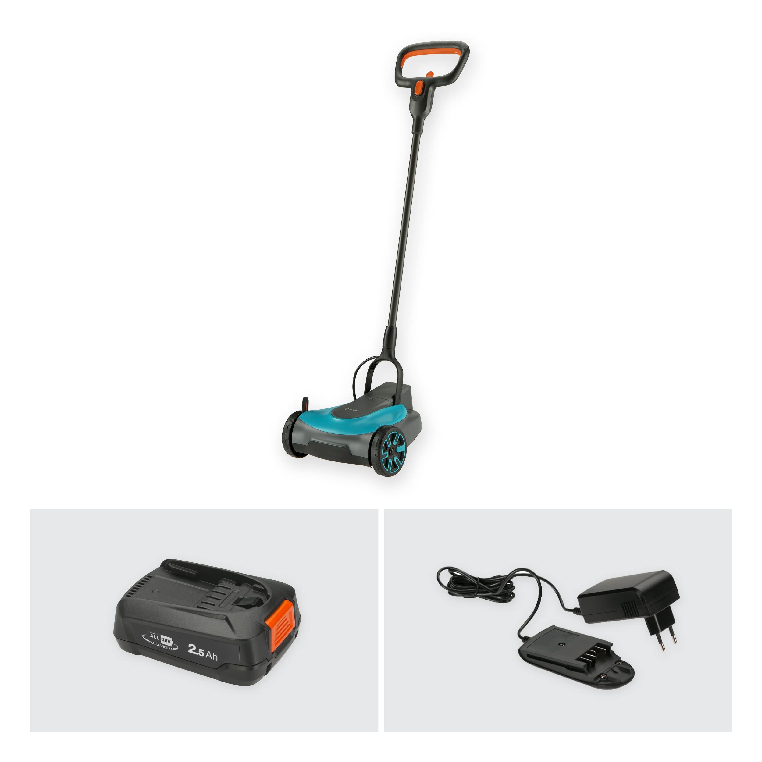 Gardena HandyMower 22/18V P4A Cortacésped Manual Batería 50m², Incl. Batería