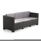 SP Berner Set Diva Tropea Grafito: Sofá 3P + 2 Sillones + Mesa, Reciclado
