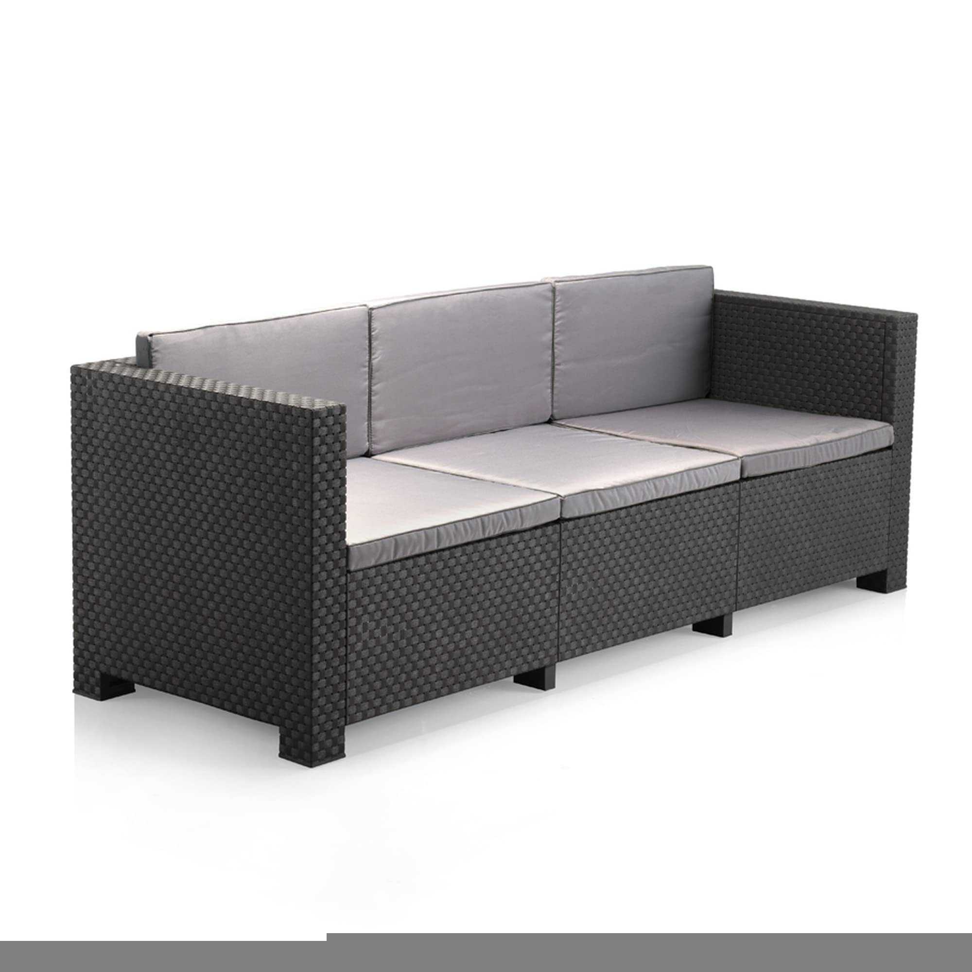 SP Berner Set Diva Tropea Grafito: Sofá 3P + 2 Sillones + Mesa, Reciclado