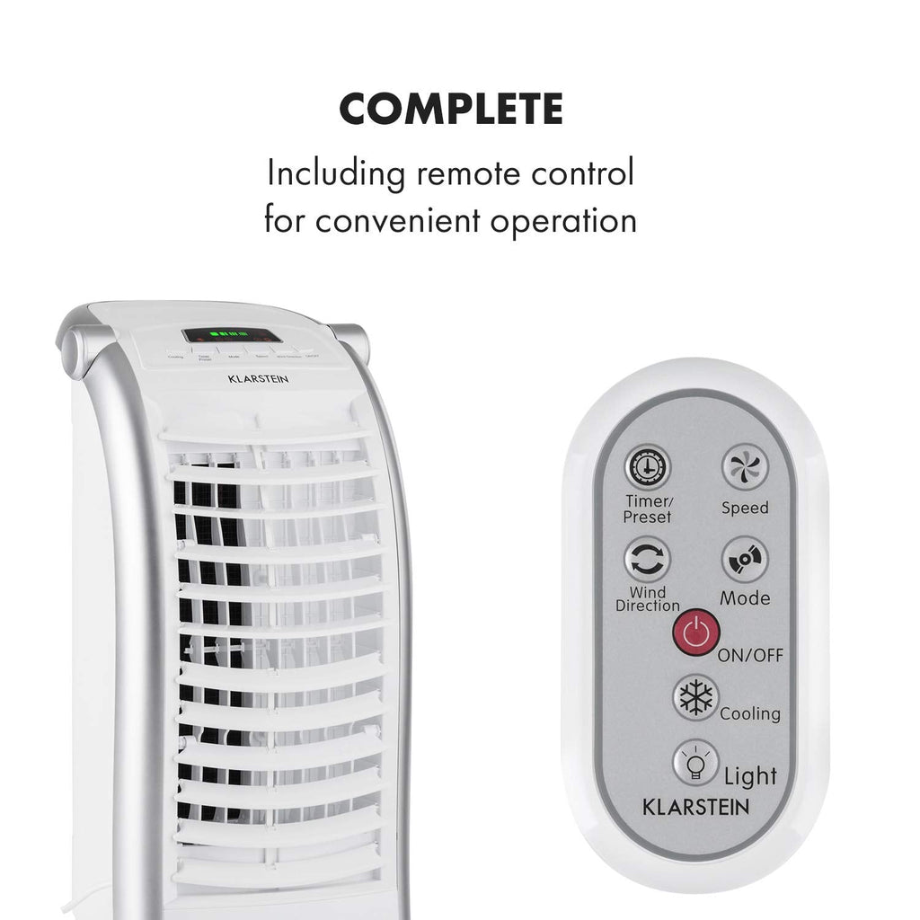 Klarstein Aire Acondicionado Portátil 4 en 1 Silencioso con Humidificador, Purificador y Ventilador