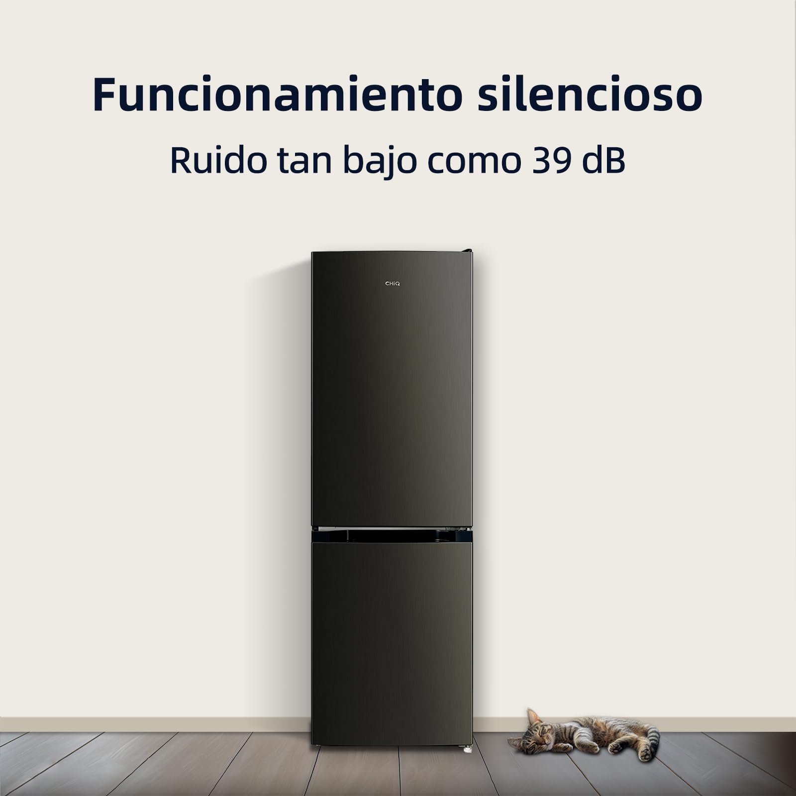 CHiQ Frigorífico Combi 157L Low Frost, 144cm, 39dB, Puerta Reversible, Negro