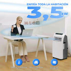 SereneLife Aire Acondicionado Portátil 12000 BTU Silencioso 3 en 1 con Mando y Kit de Ventana, Silencioso