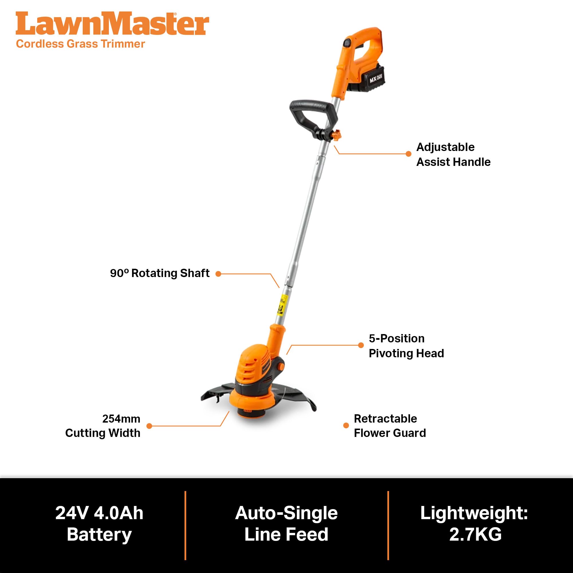 Lawnmaster OcuMow Robot Cortacésped Sin Cables 200-300m², 2 Baterías, Bajo Ruido
