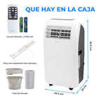 SereneLife Aire Acondicionado Portátil 9000 BTU Calefacción y Deshumidificador con Mando