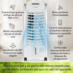 Klarstein Aire Acondicionado Portátil 4 en 1 Silencioso con Humidificador, Purificador y Ventilador