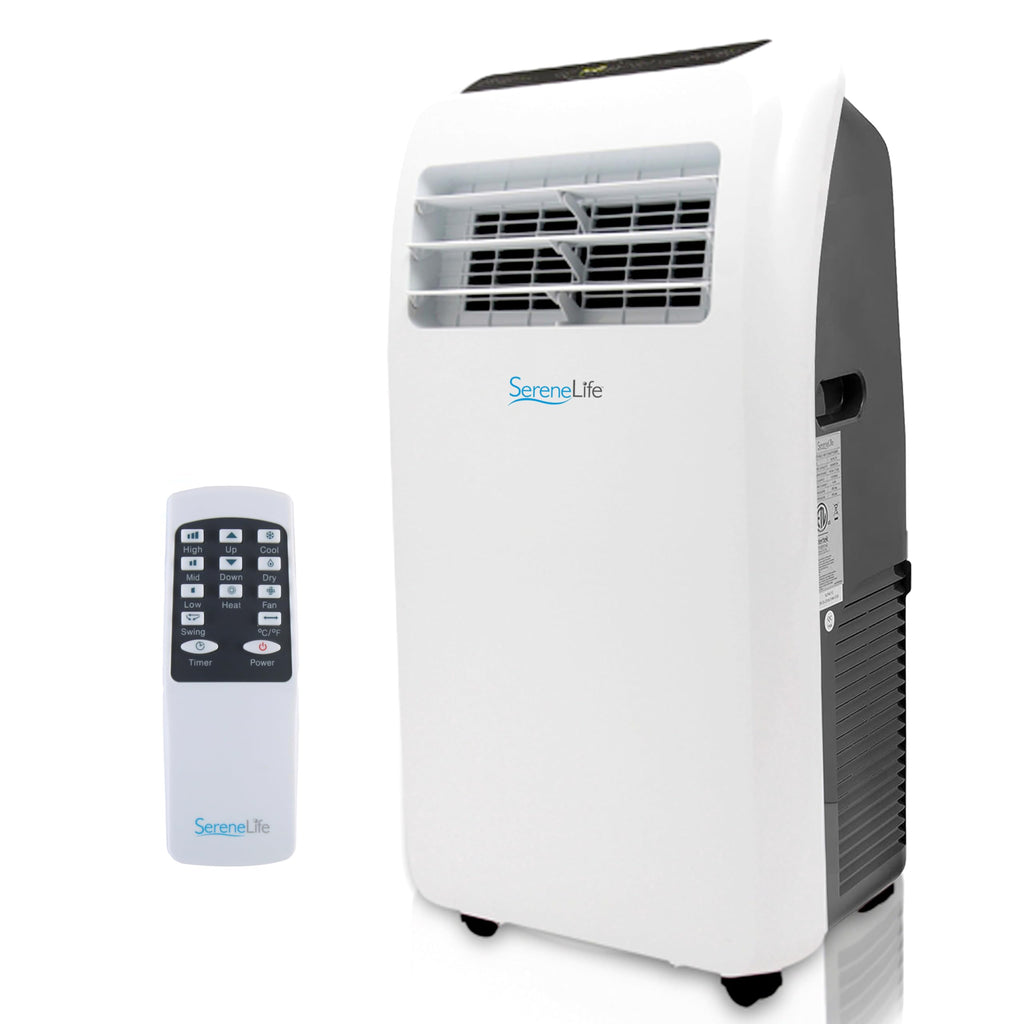 SereneLife Aire Acondicionado Portátil 12000 BTU Silencioso 3 en 1 con Mando y Kit de Ventana, Silencioso