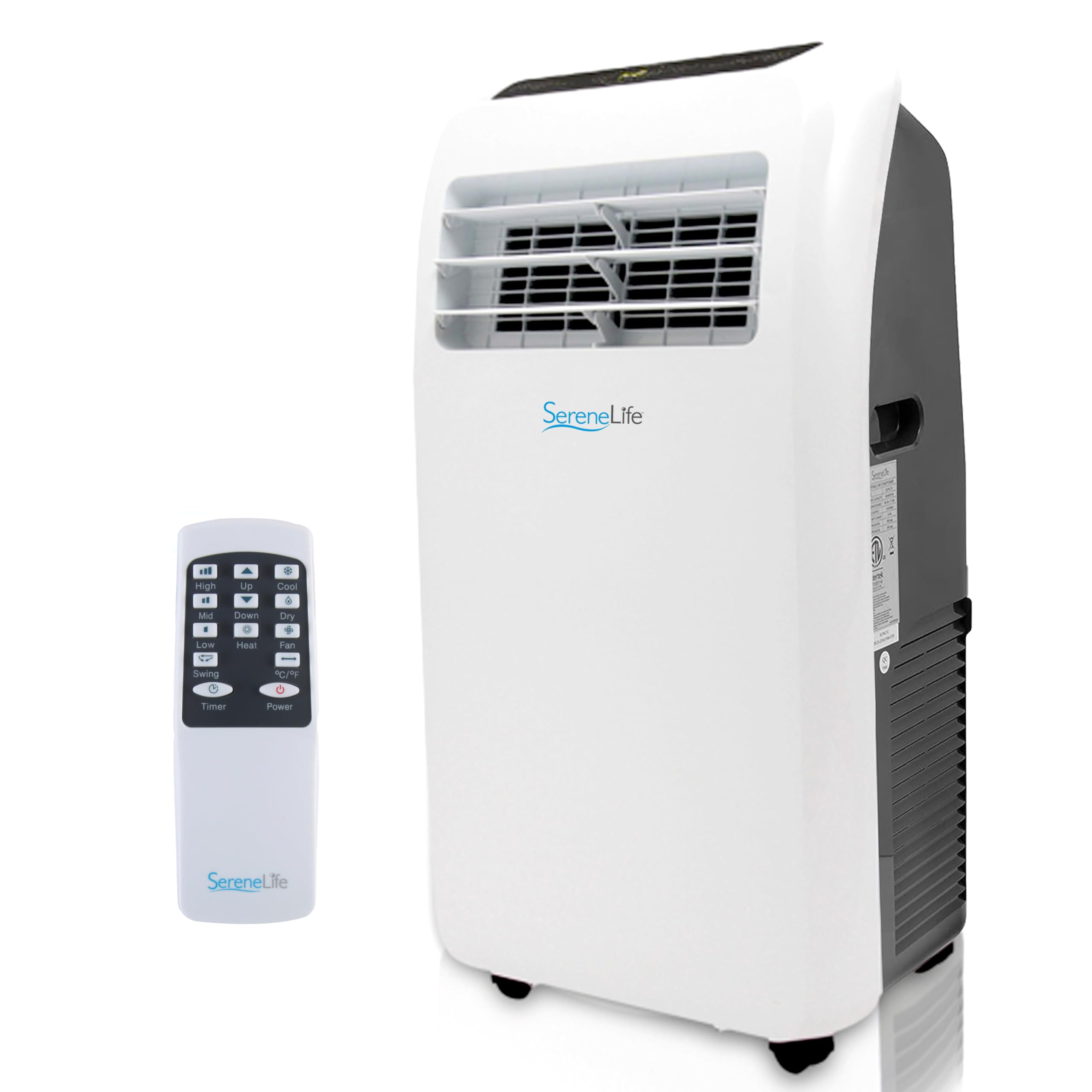 SereneLife Aire Acondicionado Portátil 12000 BTU Silencioso 3 en 1 con Mando y Kit de Ventana, Silencioso