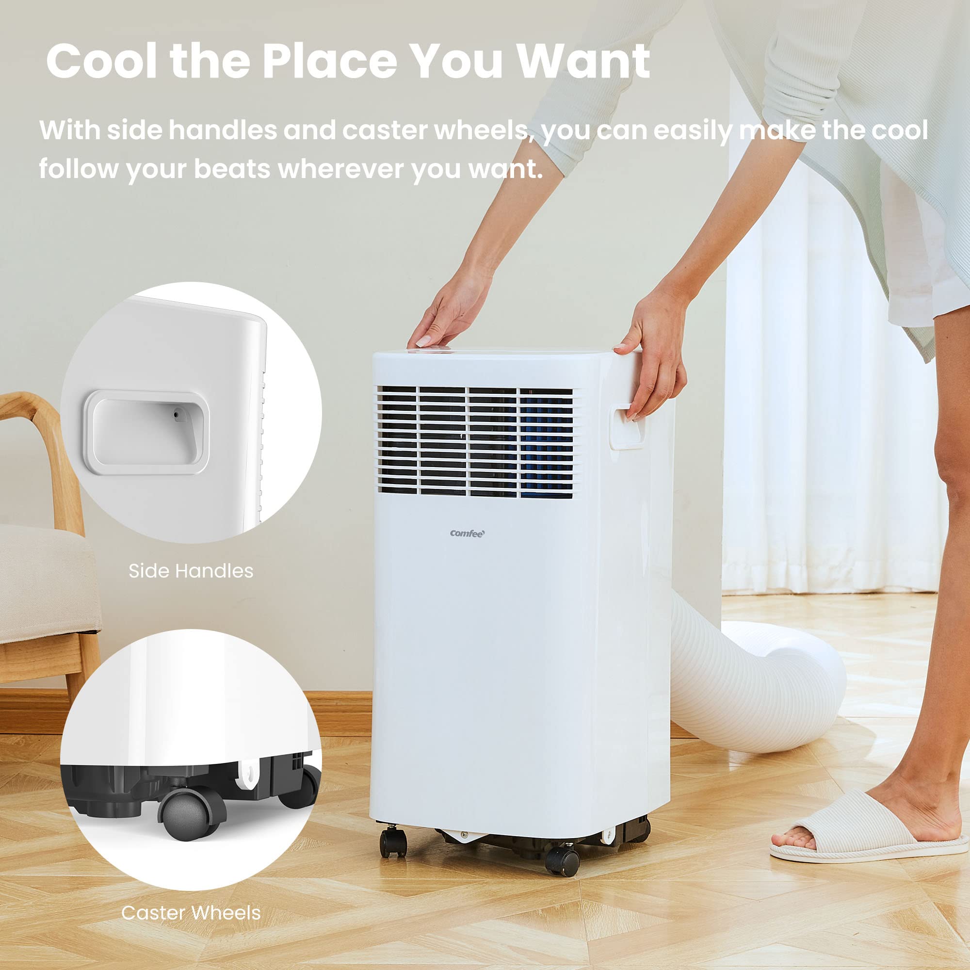 Comfee Aire Acondicionado Portátil 5000BTU Silencioso 3 en 1 con Mando a Distancia Blanco