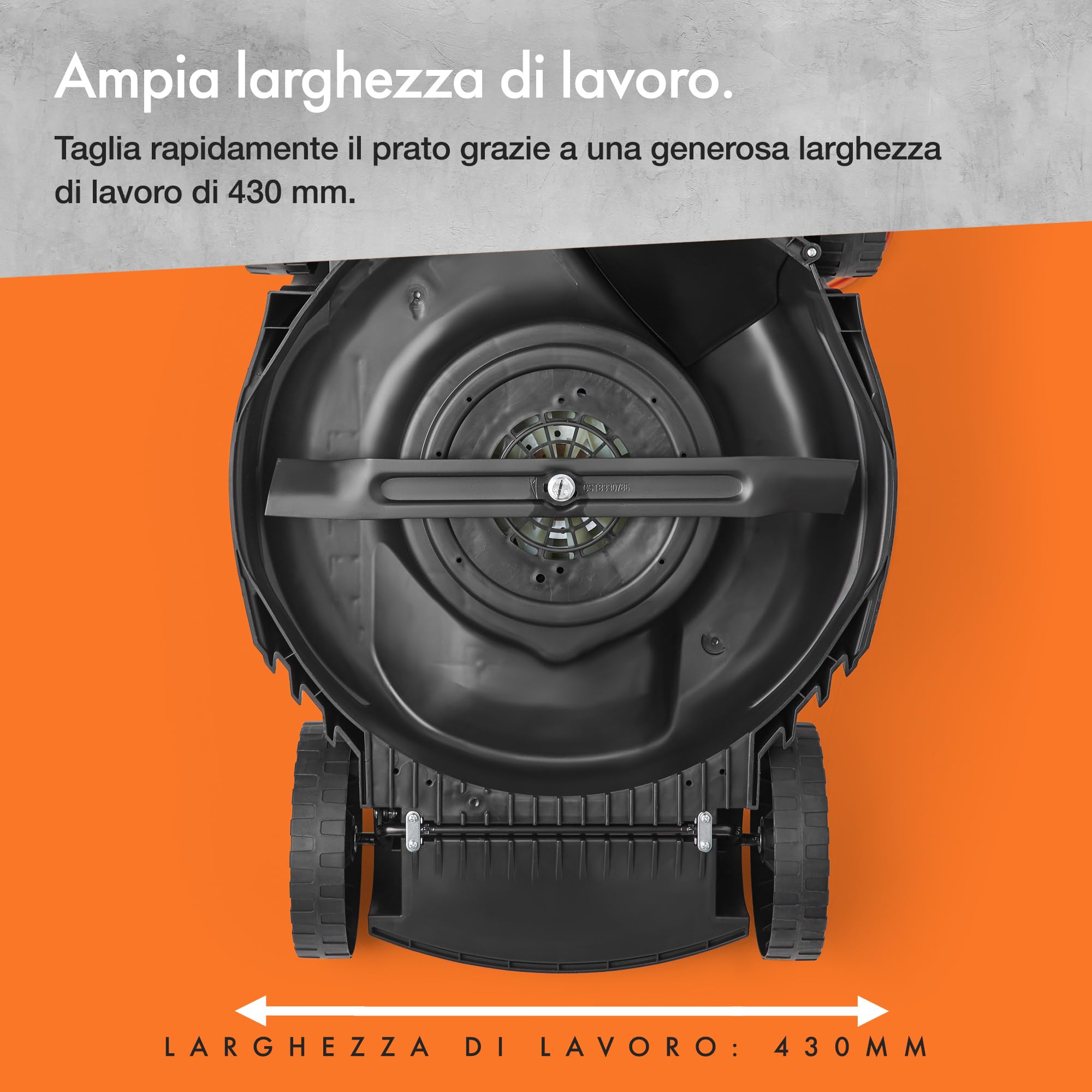 VonHaus Cortacésped Eléctrico 1800W 38-43cm, 42-52L, 5 Niveles