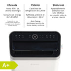 Bosch Cool 5000 Aire Acondicionado Portátil 3 en 1 3,5kW para Habitaciones hasta 35m², Modo Silencioso y Modo Sleep
