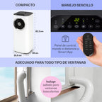 Klarstein Kraftwerk Smart 12K Aire Acondicionado Portátil 12000 BTU con App, Alexa y Temporizador