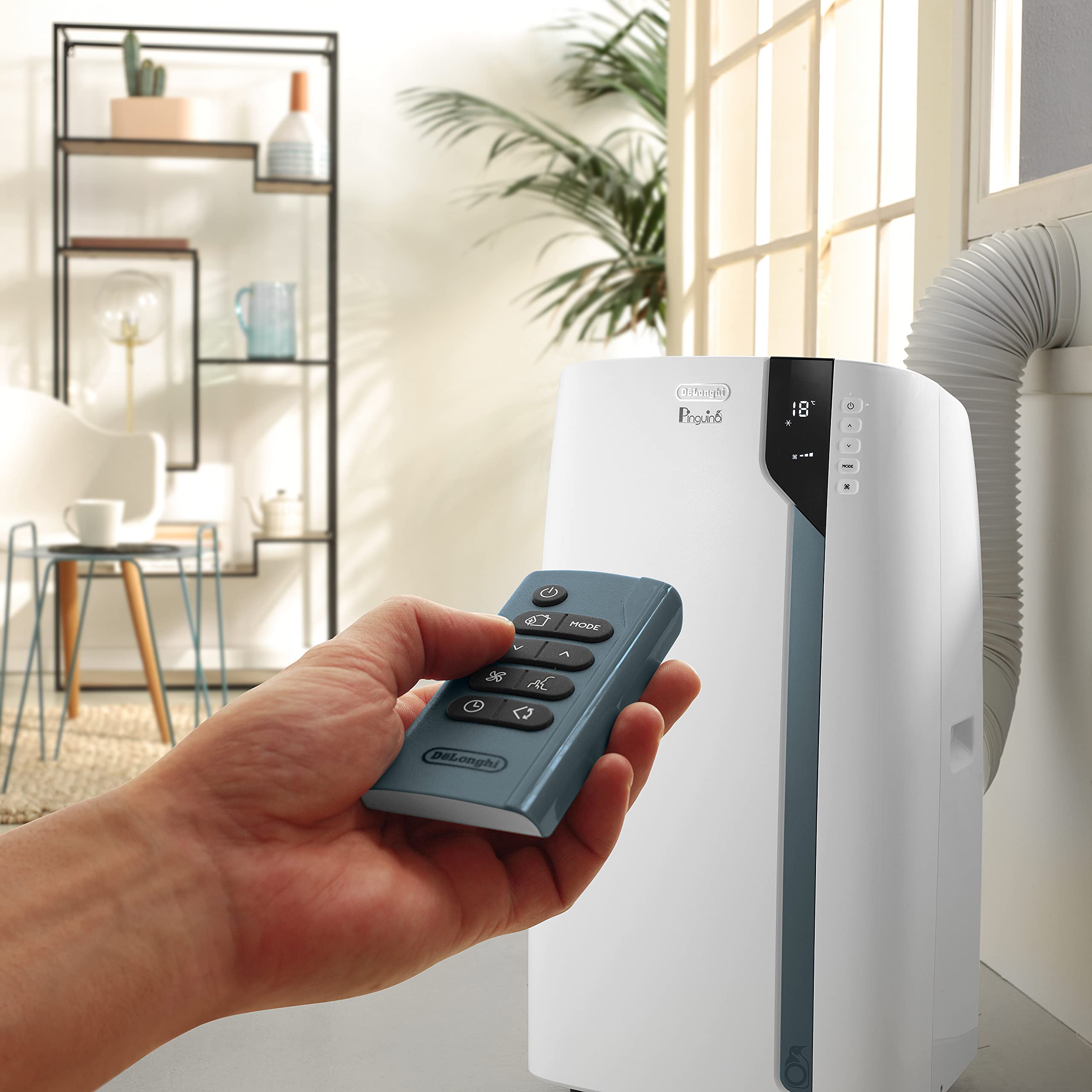 De'Longhi Pinguino PAC EX105+++ Aire Acondicionado Portátil 10.000 BTU/h - EcoRealFeel, A+++, Deshumidificador