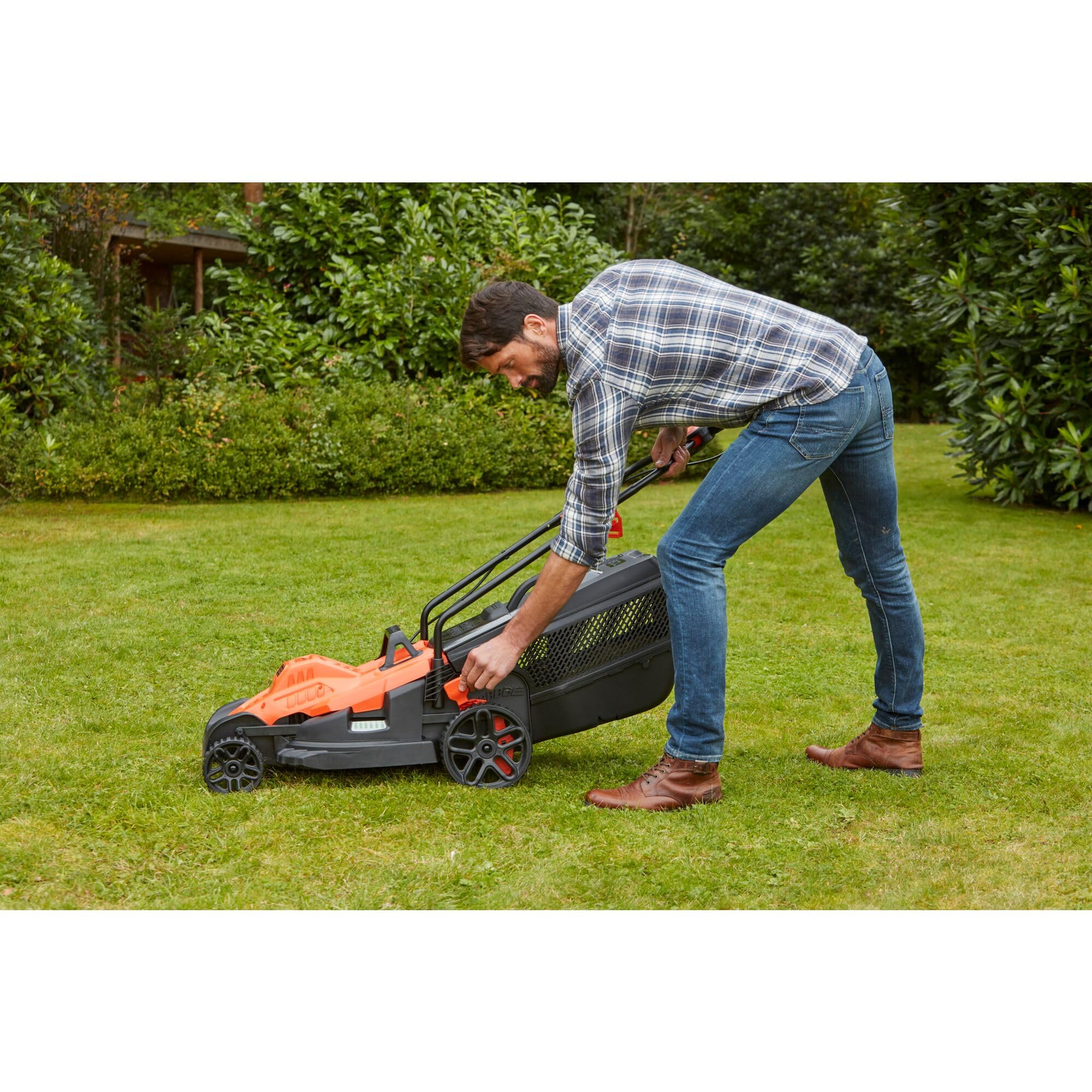 BLACK+DECKER BEMW471ES Cortacésped Eléctrico 1600W 38cm, 6 Alturas