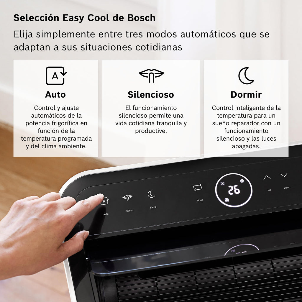 Bosch Cool 5000 Aire Acondicionado Portátil 3 en 1 3,5kW para Habitaciones hasta 35m², Modo Silencioso y Modo Sleep