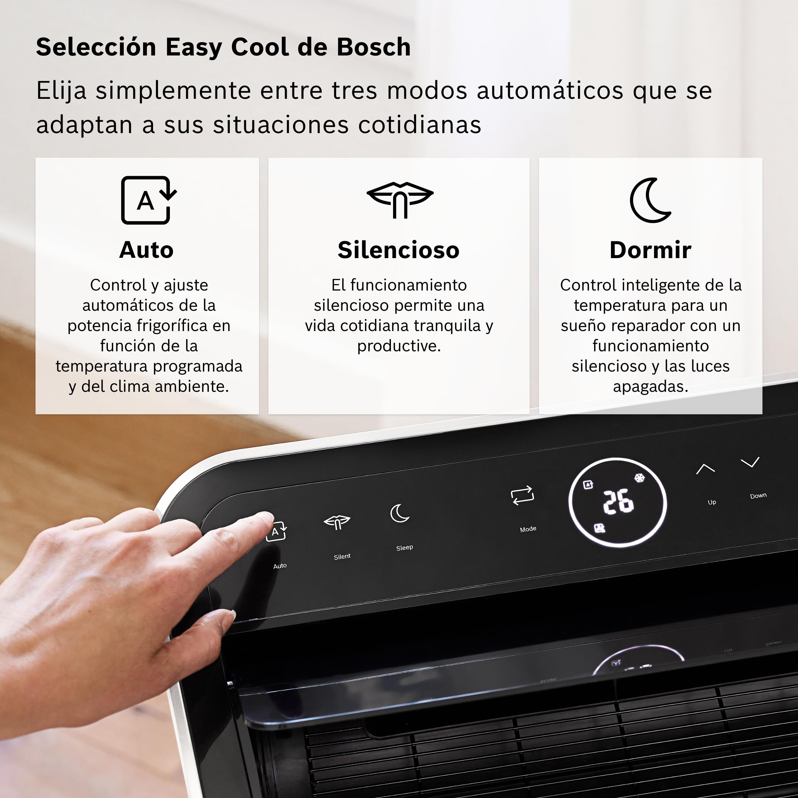 Bosch Cool 5000 Aire Acondicionado Portátil 3 en 1 3,5kW para Habitaciones hasta 35m², Modo Silencioso y Modo Sleep