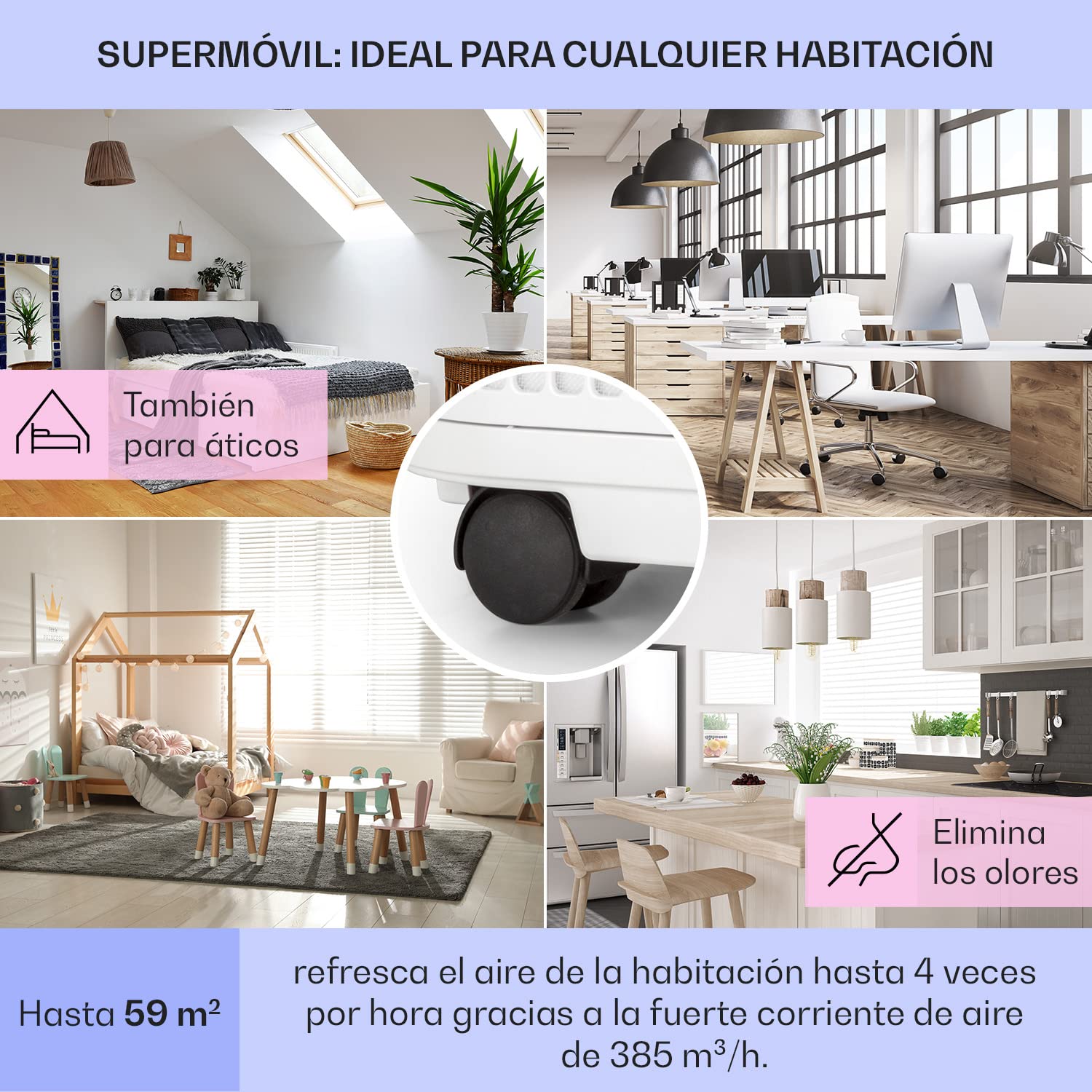 Klarstein Kraftwerk Smart 12K Aire Acondicionado Portátil 12000 BTU con App, Alexa y Temporizador