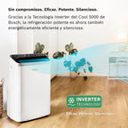 Bosch Cool 5000 Aire Acondicionado Portátil 3 en 1 3,5kW para Habitaciones hasta 35m², Modo Silencioso y Modo Sleep