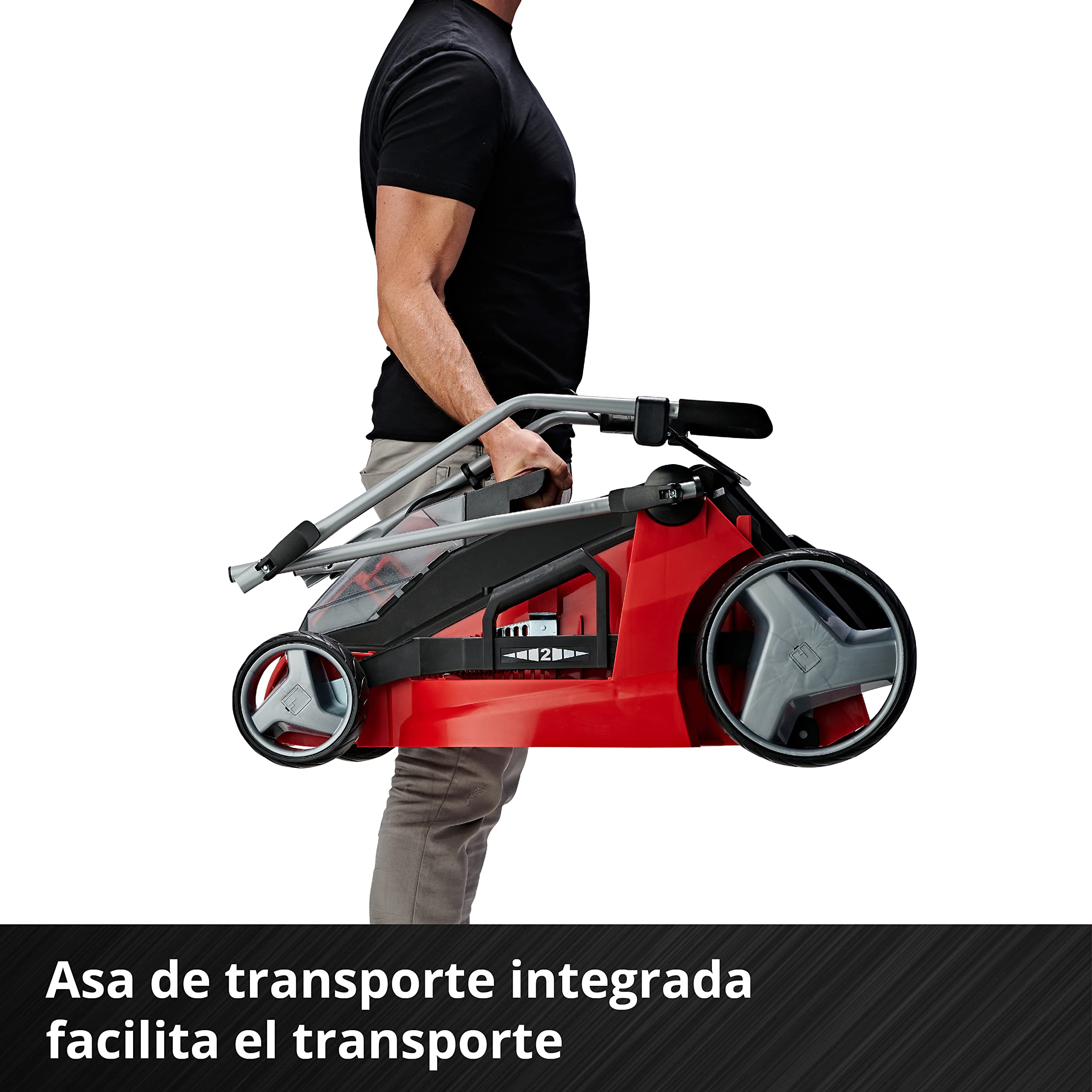 Einhell GE-CM 43 Li M Kit Cortacésped Batería 43cm 600m², Mulching, 63L, 2 Baterías