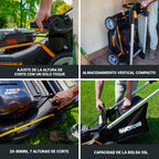 WORX WG749E Nitro Cortacésped 40V 46cm, Tracción, Mulching, 7 Alturas, 2 Baterías