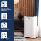 SUNTEC Coolfixx 12000 BTU Aire Acondicionado Móvil Silencioso con App para Habitaciones hasta 60 m²