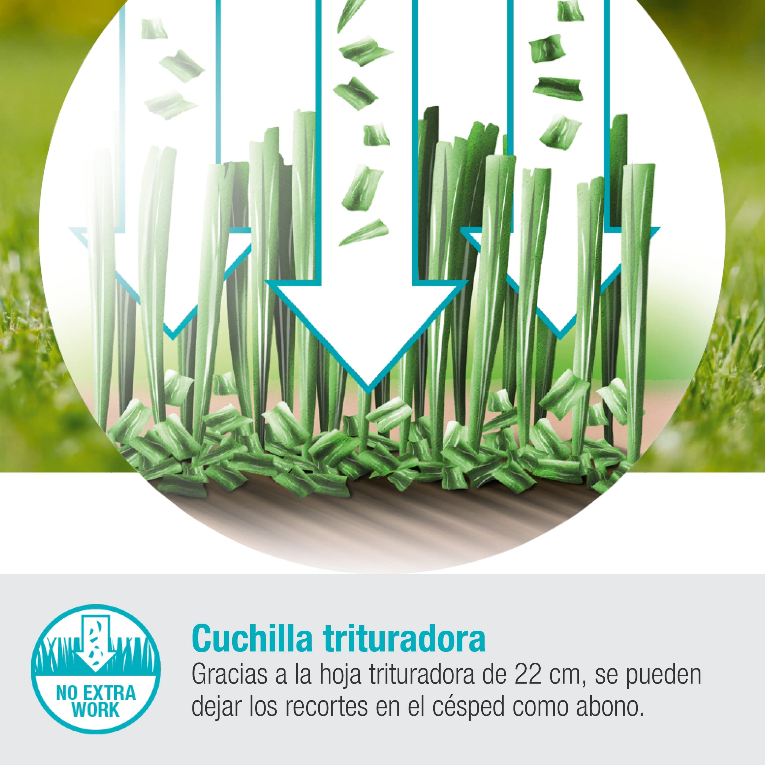 Gardena HandyMower 22/18V P4A Cortacésped Manual Batería 50m², Incl. Batería