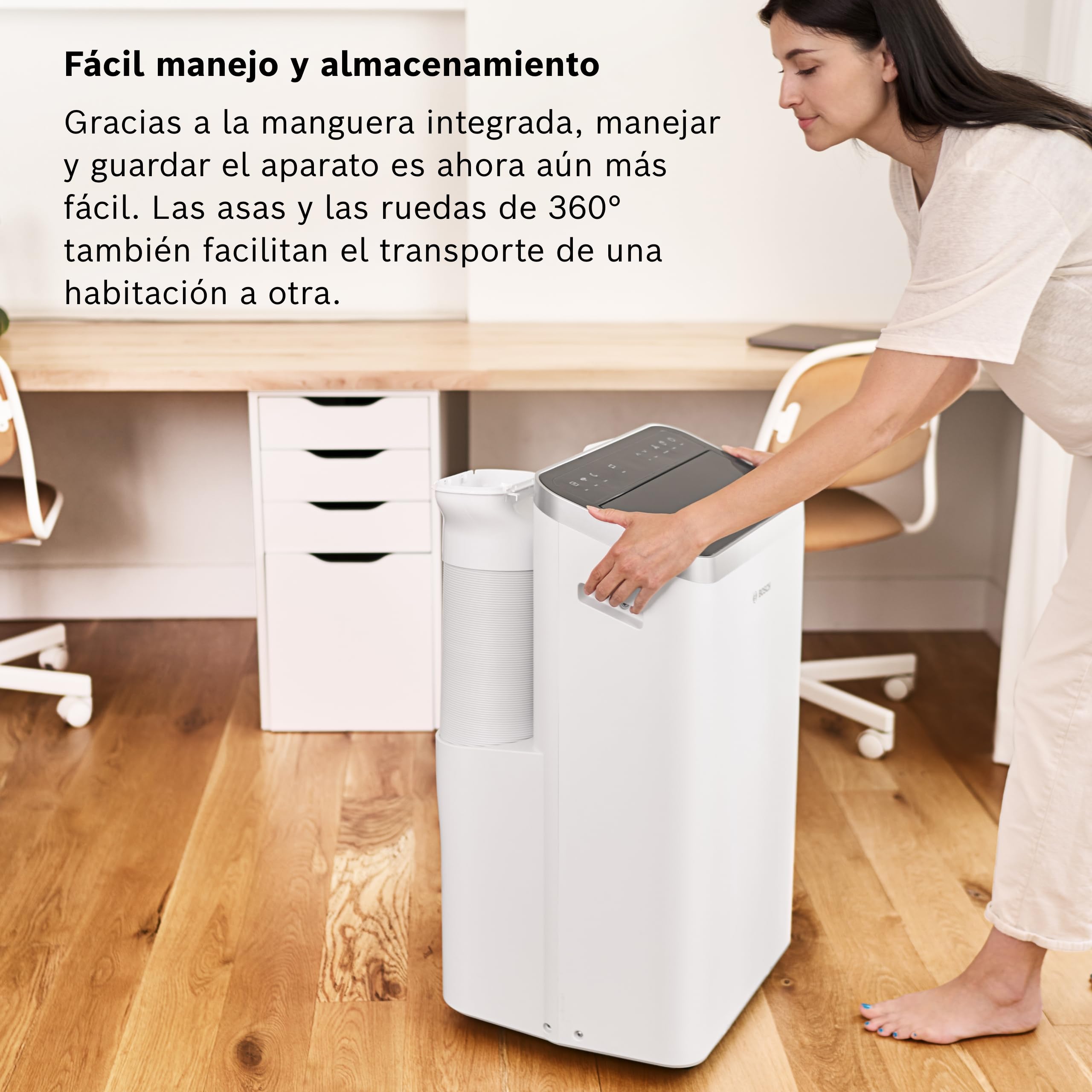 Bosch Cool 5000 Aire Acondicionado Portátil 3 en 1 3,5kW para Habitaciones hasta 35m², Modo Silencioso y Modo Sleep