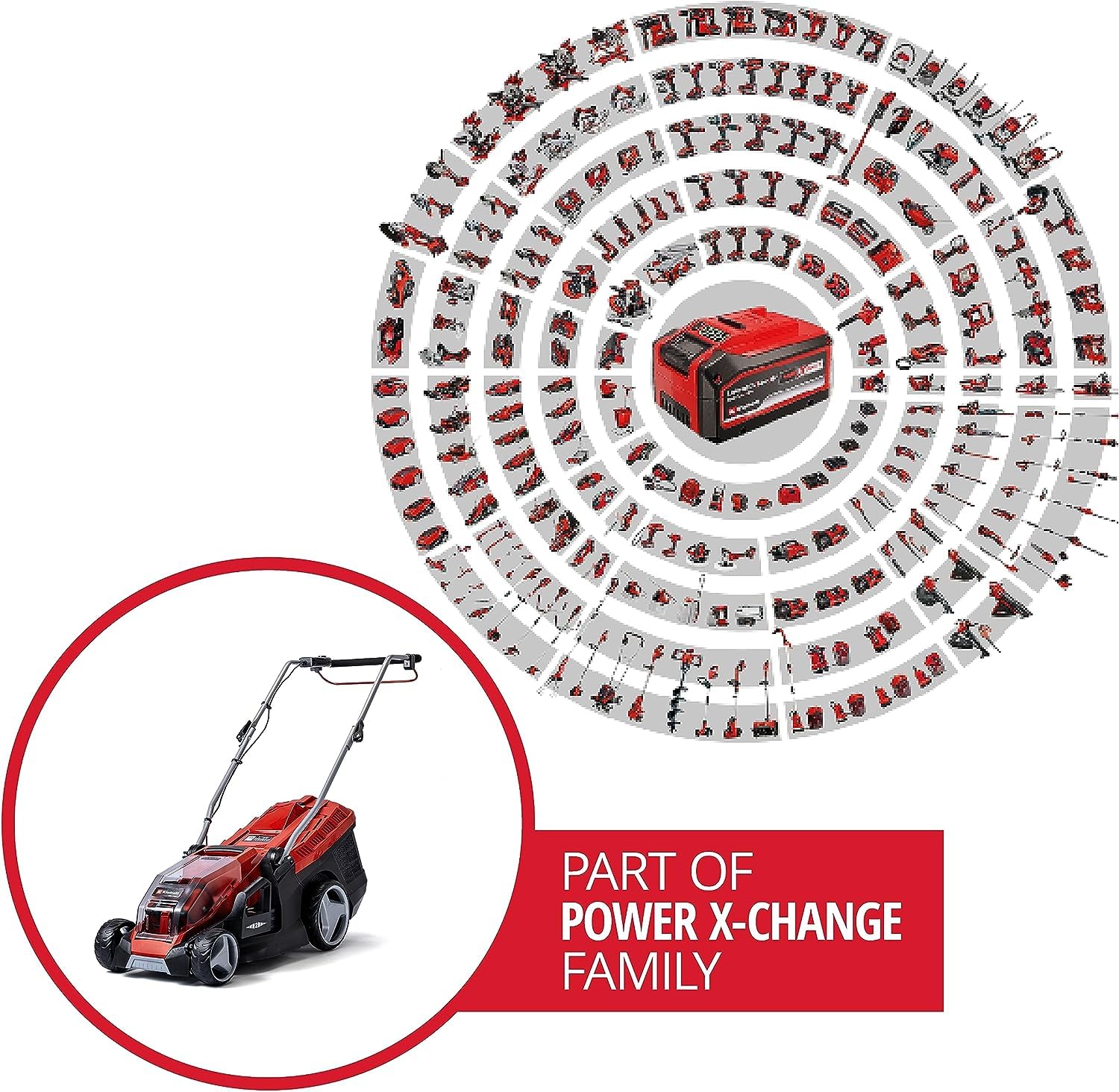 Einhell GE-CM 36/36 Li Kit Cortacésped Batería 36cm 400m², Brushless, 40L, 2 Baterías
