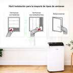 Bosch Cool 5000 Aire Acondicionado Portátil 3 en 1 3,5kW para Habitaciones hasta 35m², Modo Silencioso y Modo Sleep