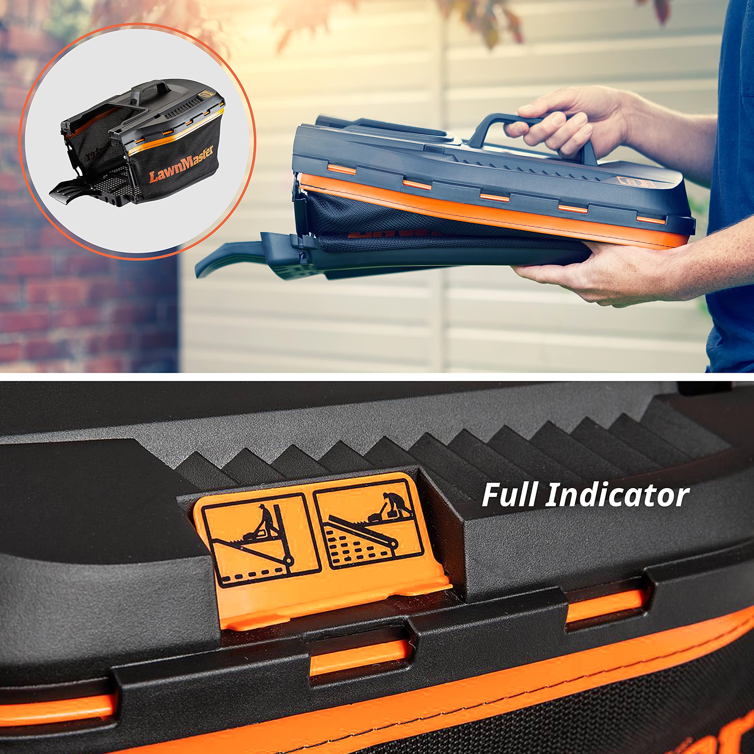 LawnMaster CLMF2434G Cortacésped Batería 24V 34cm 300m², 6 Niveles, 32L