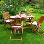 CASARIA Juego Jardín Sydney: Madera Acacia FSC, 5 Pzas Plegable, 120x70cm