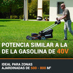WORX WG749E Nitro Cortacésped 40V 46cm, Tracción, Mulching, 7 Alturas, 2 Baterías