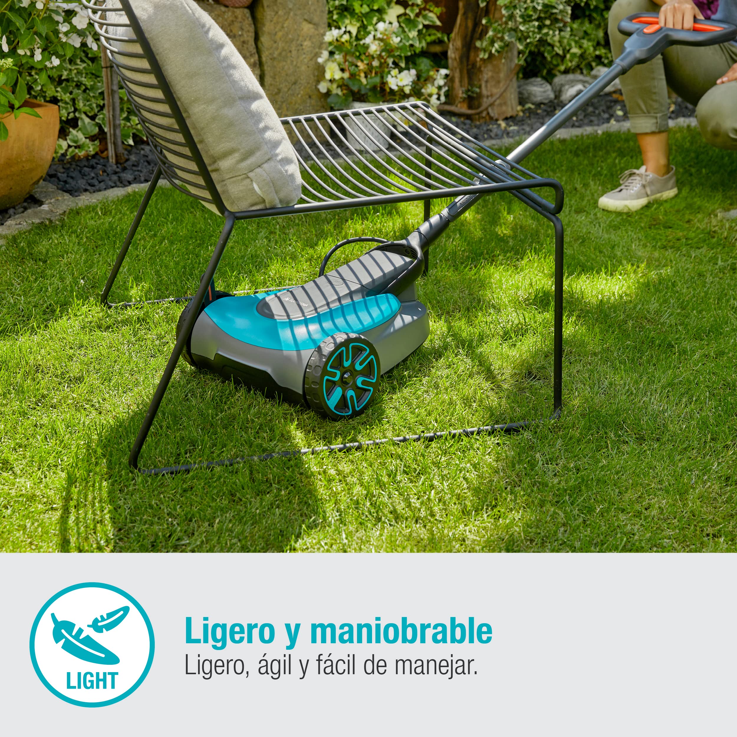 Gardena HandyMower 22/18V P4A Cortacésped Manual Batería 50m², Incl. Batería