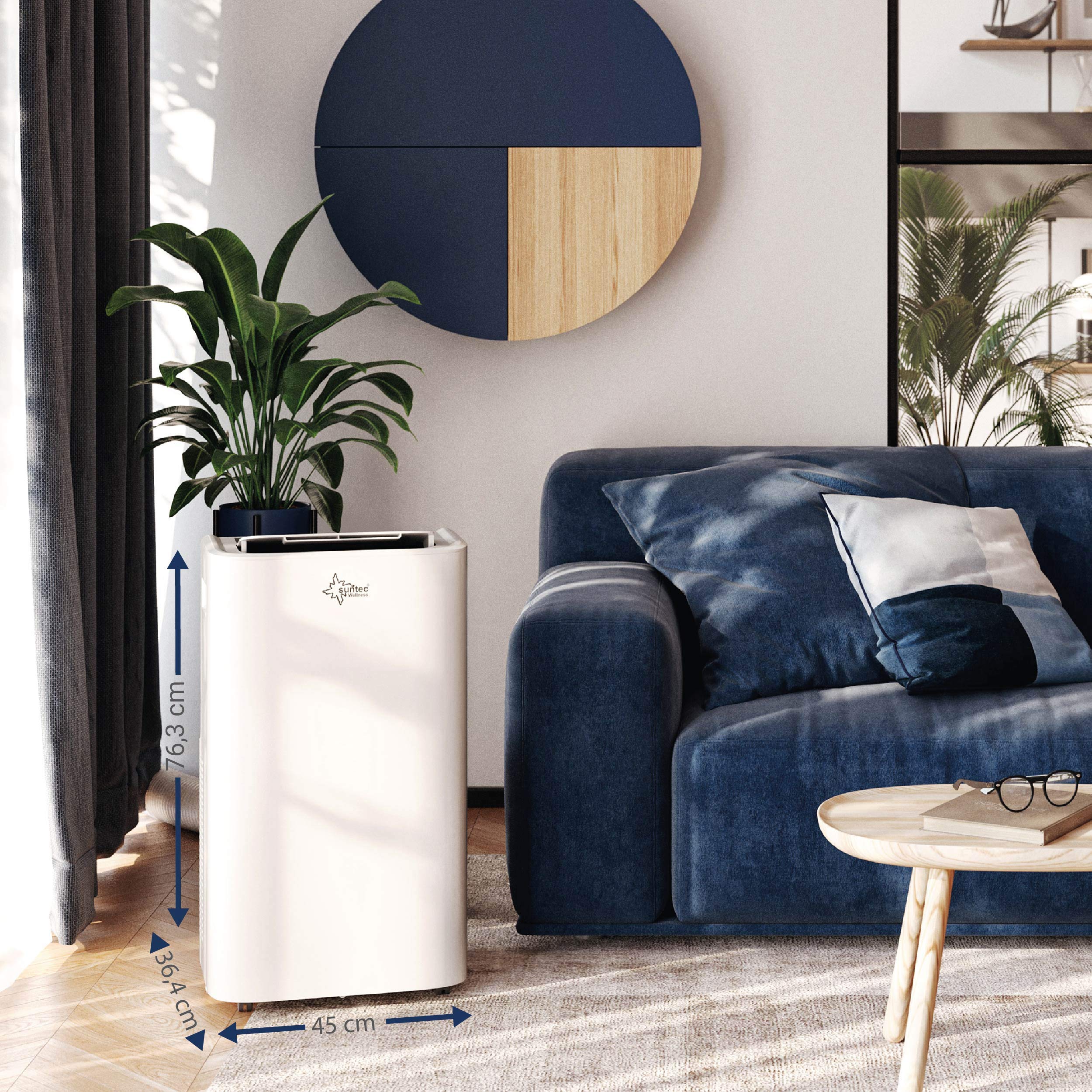 SUNTEC Coolfixx 12000 BTU Aire Acondicionado Móvil Silencioso con App para Habitaciones hasta 60 m²
