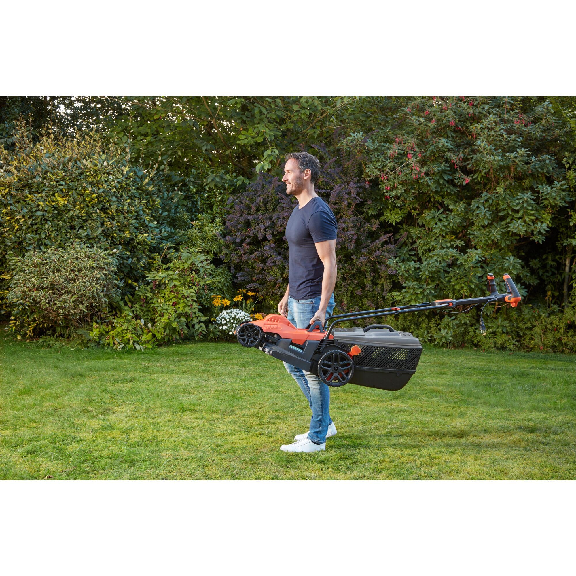 BLACK+DECKER BEMW471ES Cortacésped Eléctrico 1600W 38cm, 6 Alturas