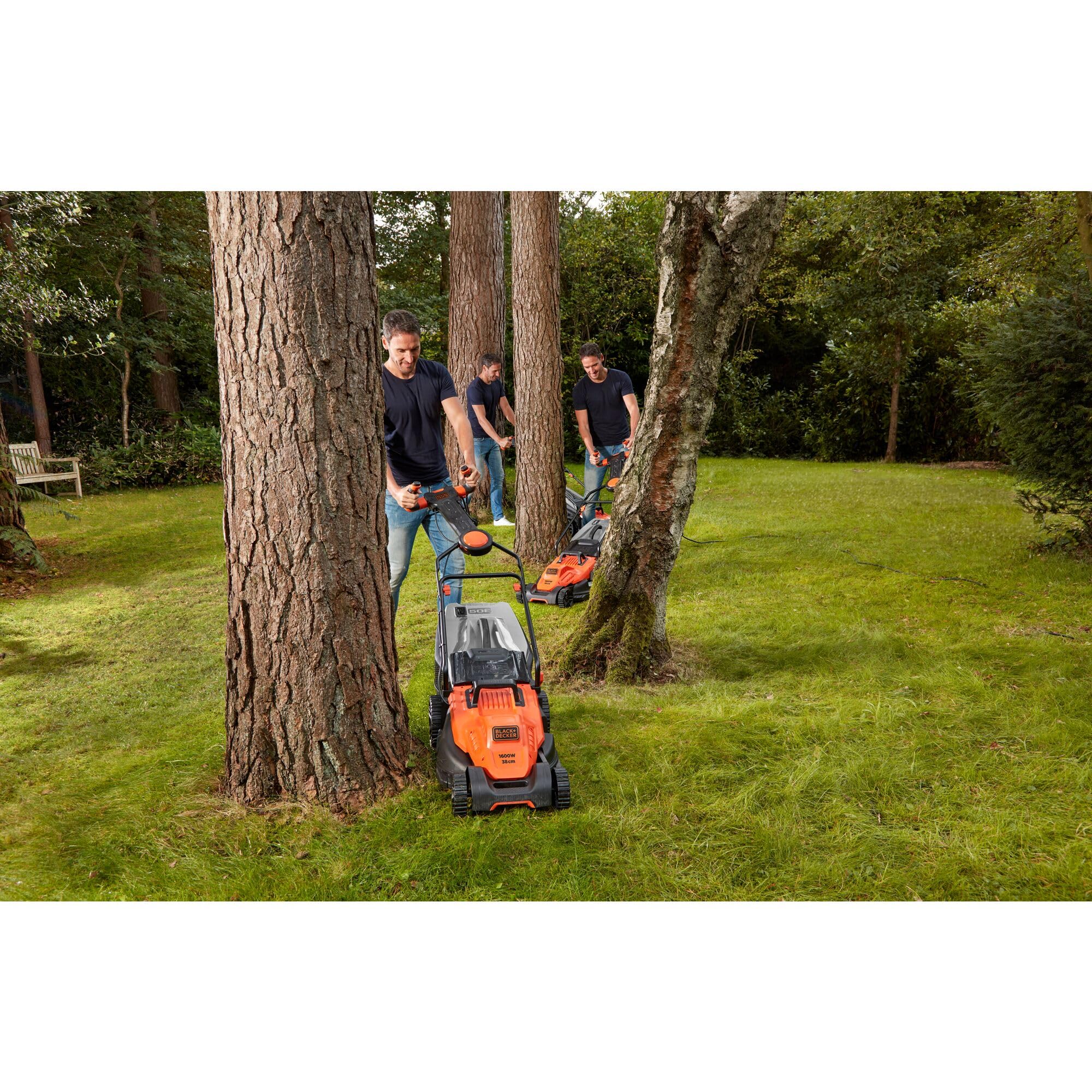 BLACK+DECKER BEMW471ES Cortacésped Eléctrico 1600W 38cm, 6 Alturas