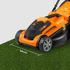 LawnMaster CLMF2434G Cortacésped Batería 24V 34cm 300m², 6 Niveles, 32L